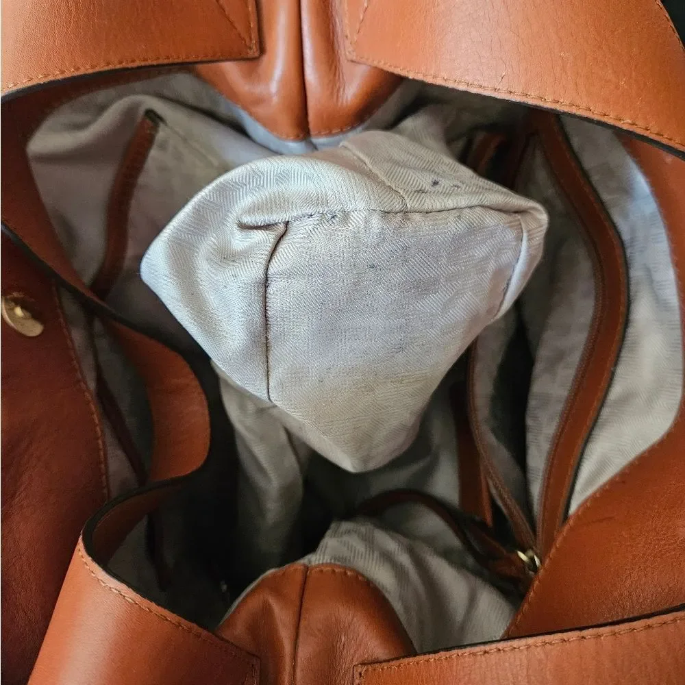 Authentic Michael Kors Devon MK Signature Large Shoulder Tote Bag in Brown - Picture 11 of 16